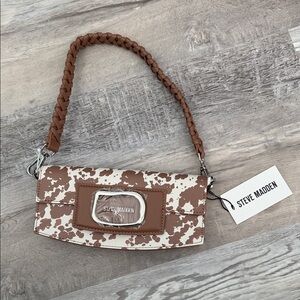 Steve Madden Brown and Cream Clutch